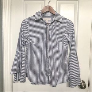 Michael Kors Dressy Bell Sleeved Button Down